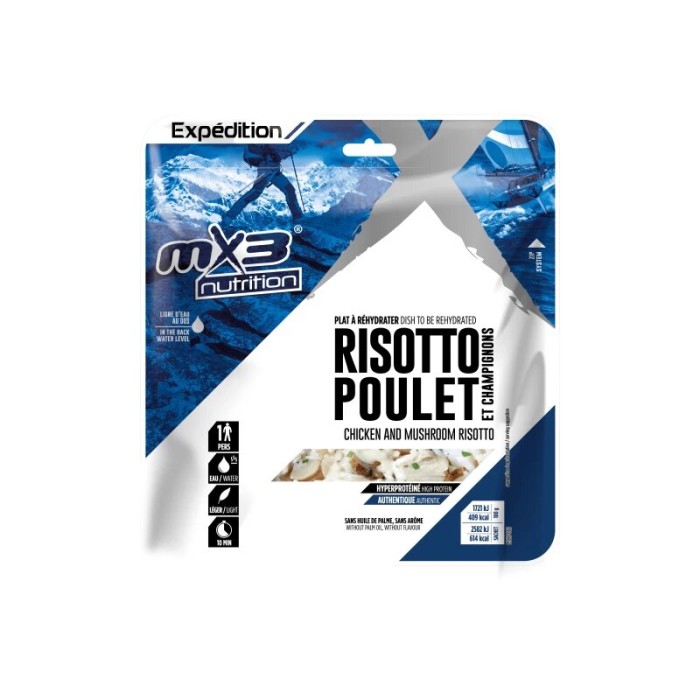 Risotto Poulet et champignons Lyophlisés - 150g | MX3 Nutrition