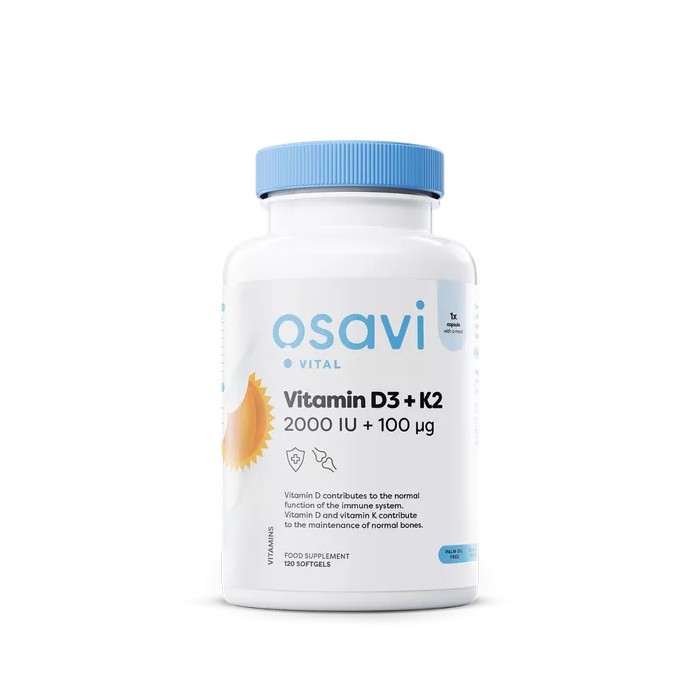 Vitamin D3 + K2 - 120 gélules | Osavi