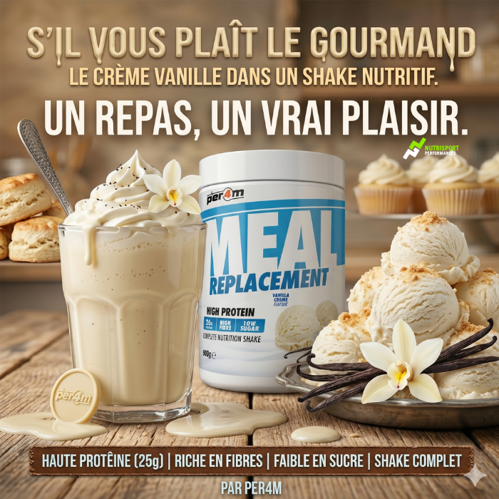 Shake vanille crémeux, glace, gousses et biscuits : per4 M