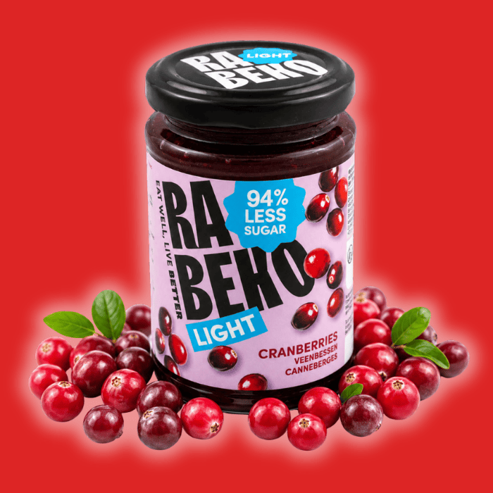 Confiture Light Jam / Cranberries - 225g | Rabeko