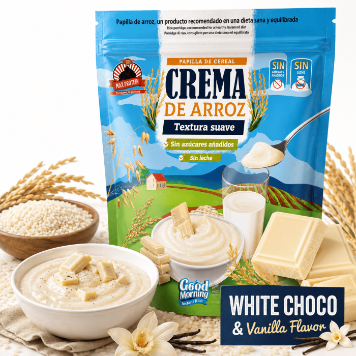 Crème de Riz - vanille chocolat blanc 1kg Max protéin