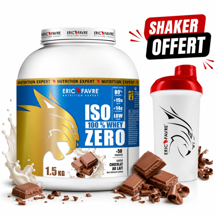 Iso Zero100% whey proteine -  chocolat au lait 1,5kg - Eric Favre
