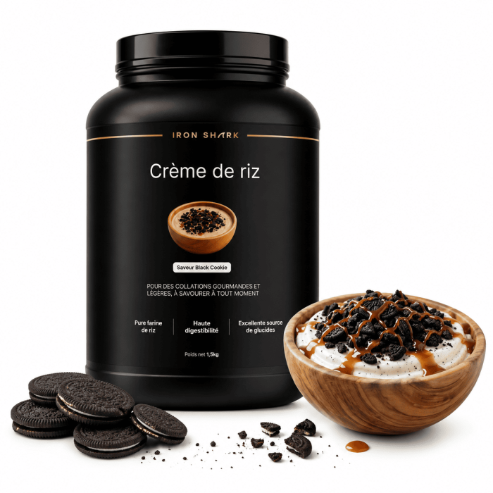 Shark Rice Cream (crème de riz) - 1,5kg | Iron Shark Nutrition black biscuit