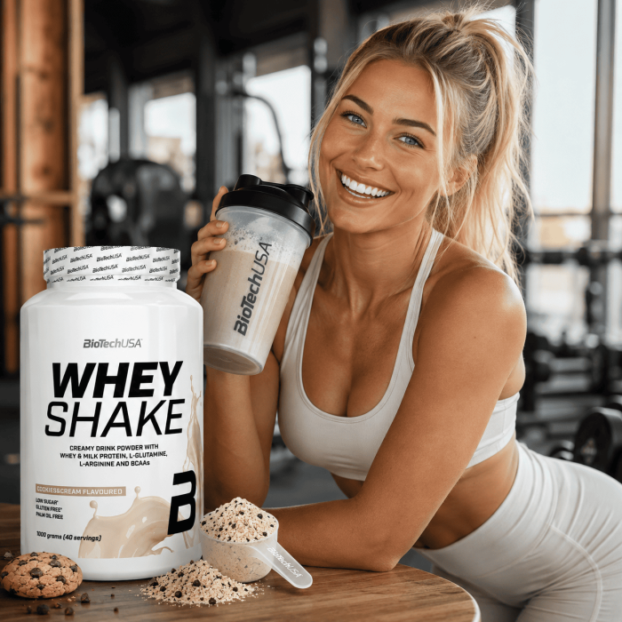 fitness girl bois la whey shake biotech usa