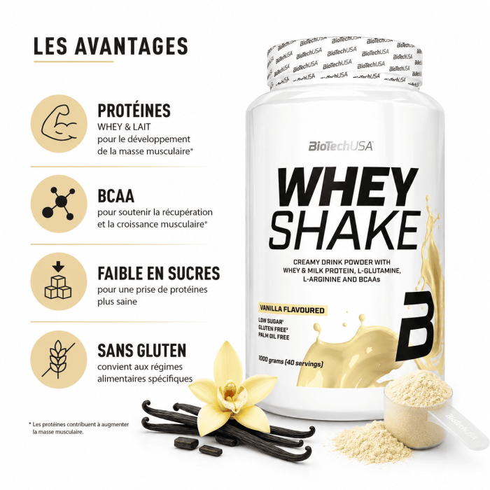les avantages de la whey shake biotech usa