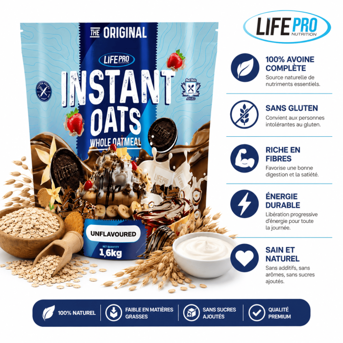 Farine d'avoine aromatisée Life pro nutrition les avantages
