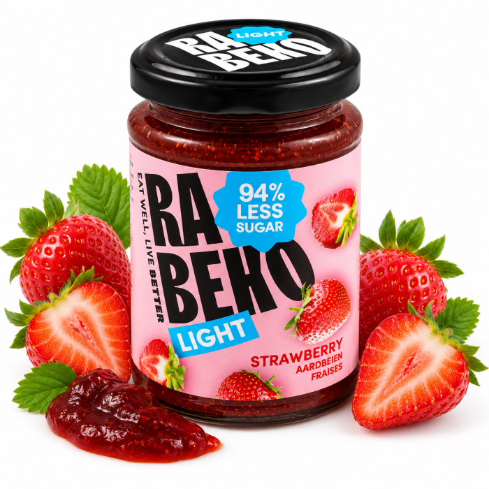 Confiture Light Jam / Fraise - 225g | Rabeko