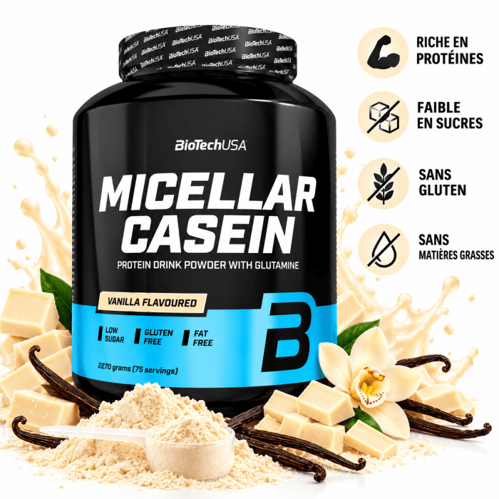 les avantages Micellar Casein 2.27Okg - BioTech USA