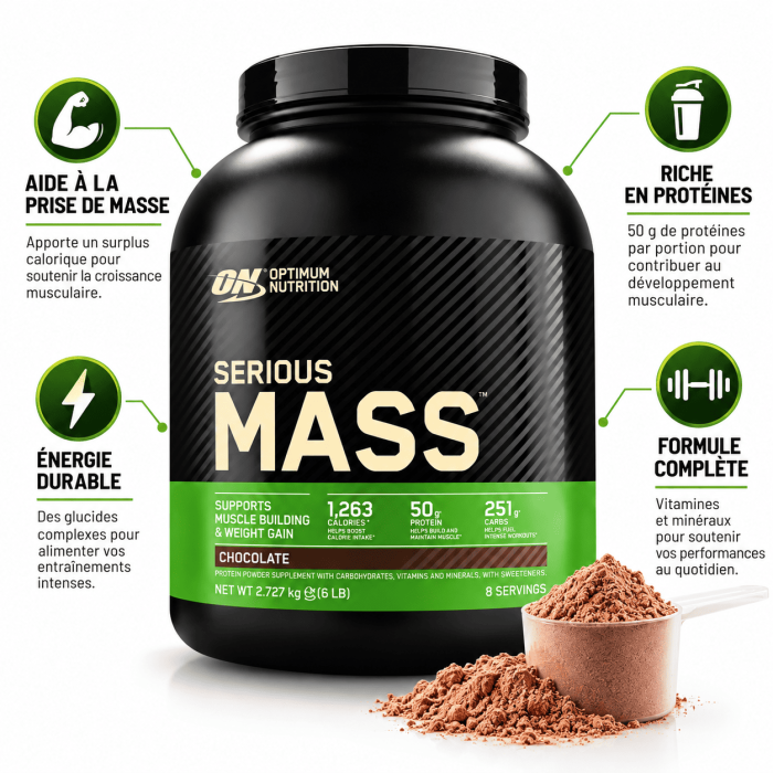 les avantages de Serious Mass Gainer  - Optimum Nutrition