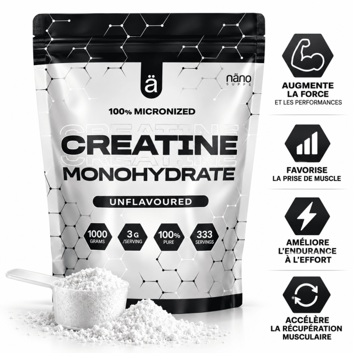 les avantages de la Créatine Monohydrate Micronisée - Nano Supps
