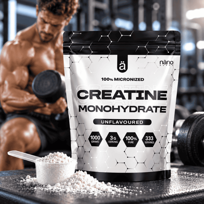 bodybuilder prend la créatine monohydrate micronisée nano supps