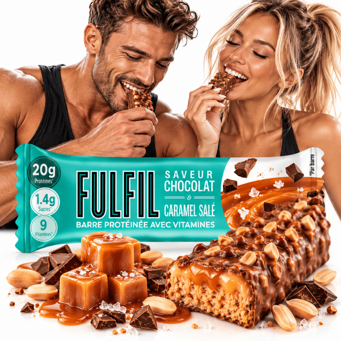 un couple fitness mange des fulfil bar
