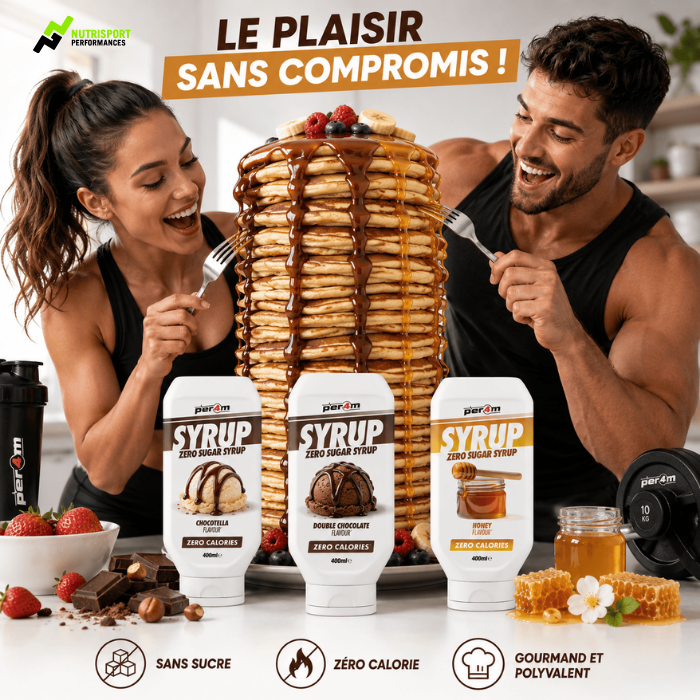 couple qui mange pancakes avec syrup per4m
