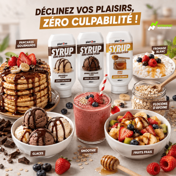 plusieurs desserts avec les syrups zero per4m